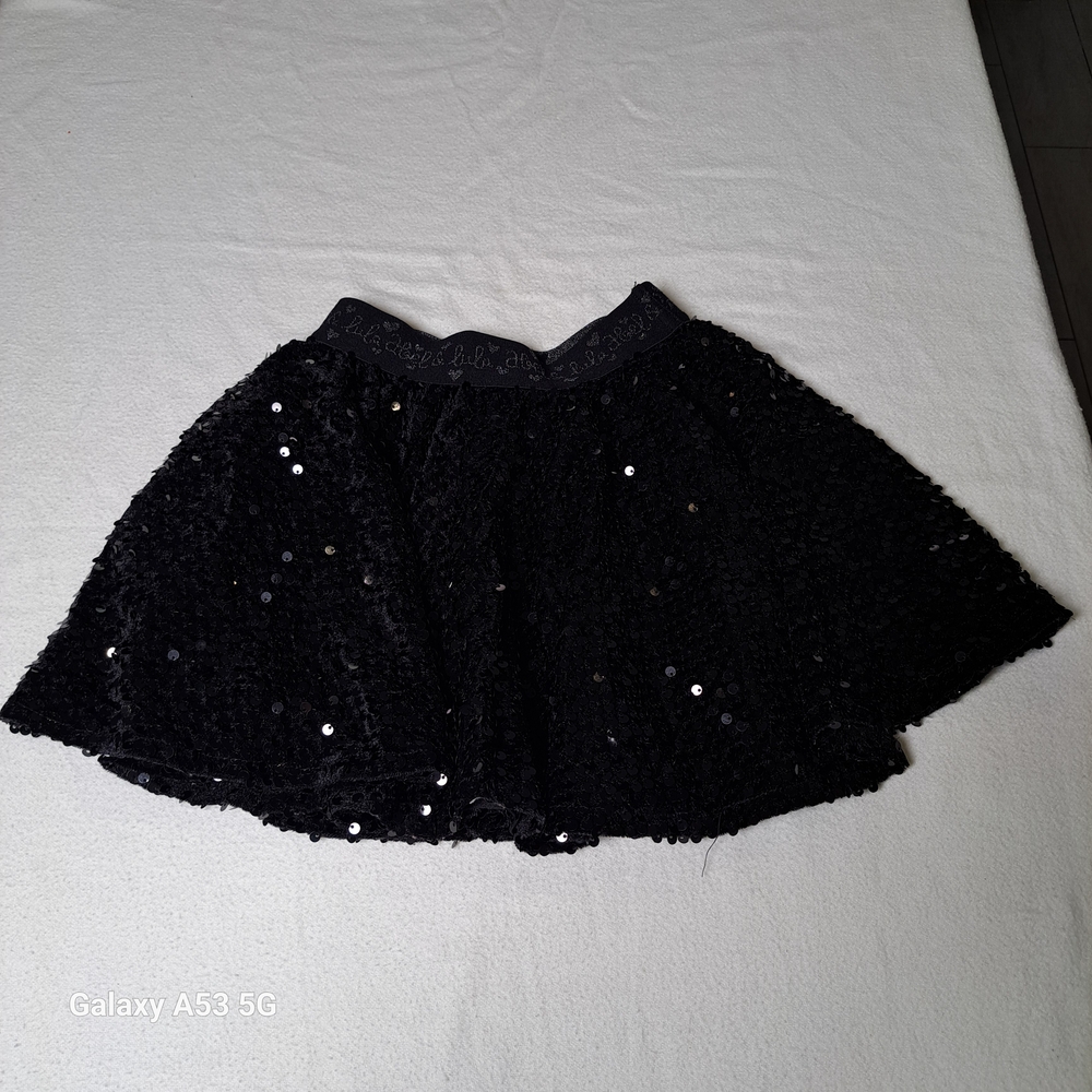 Black Sequin Flared Skirt - Women